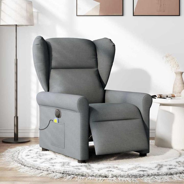 Immagine prodotto VidaXL Sedia da massaggio elettrica in tessuto grigio scuro