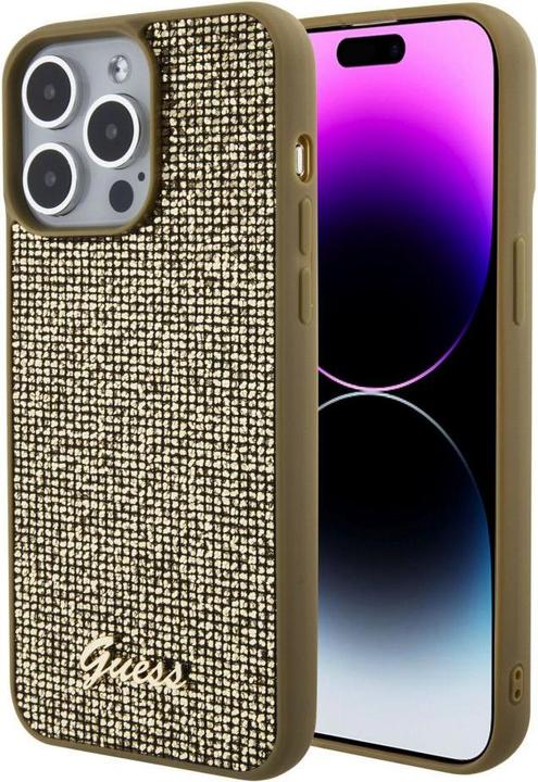 Produktbild Guess GUHCP15XPMSDGSD iPhone 15 Pro Max 6.7" złoty/gold hardcase Disco Metal Script (Apple iPhone 15 Pro Max)