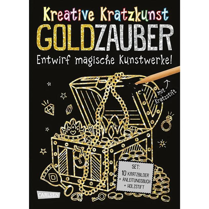 Productafbeelding Krasplaatjes voor kinderen: Creatieve kraskunst: Gouden magie