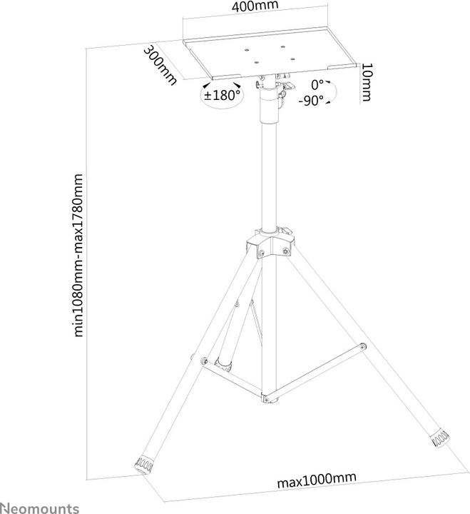 Immagine prodotto Neomounts Supporto per laptop, proiettore e schermo piatto a pavimento