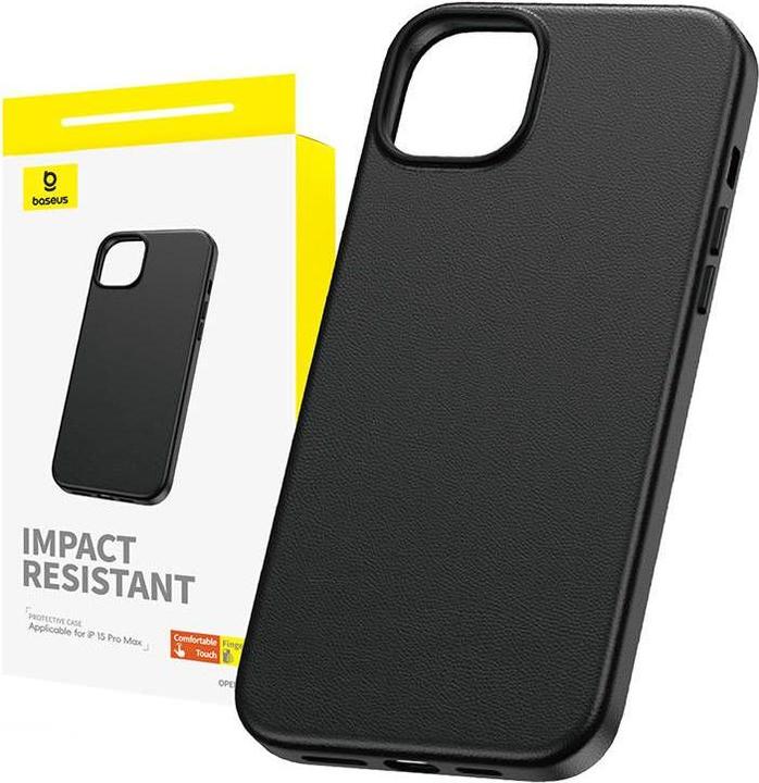 Produktbild Baseus Phone Case for iPhone 15 ProMax Fauxther Series (Black) (Apple iPhone 15 Pro Max)