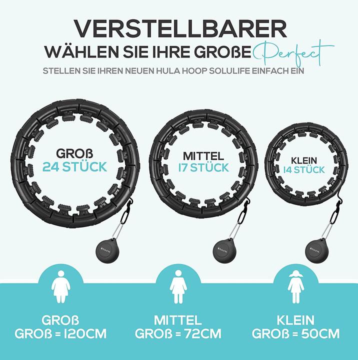 Actual product image Solulife Hula Hoop Adults Black (120 cm, 1500 g)