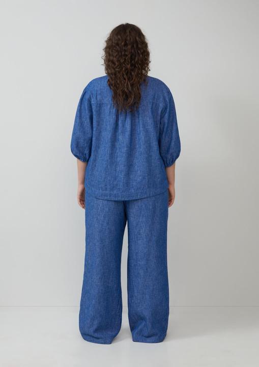 Produktbild S.Oliver Bluse Relaxed-Fit-Bluse aus Leinenmix mit Raff-Details (46)