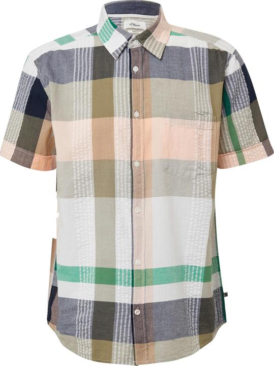 Immagine prodotto s.Oliver Hemd Regular Fit: Strukturiertes Kurzarmhemd mit Kentkragen (M)