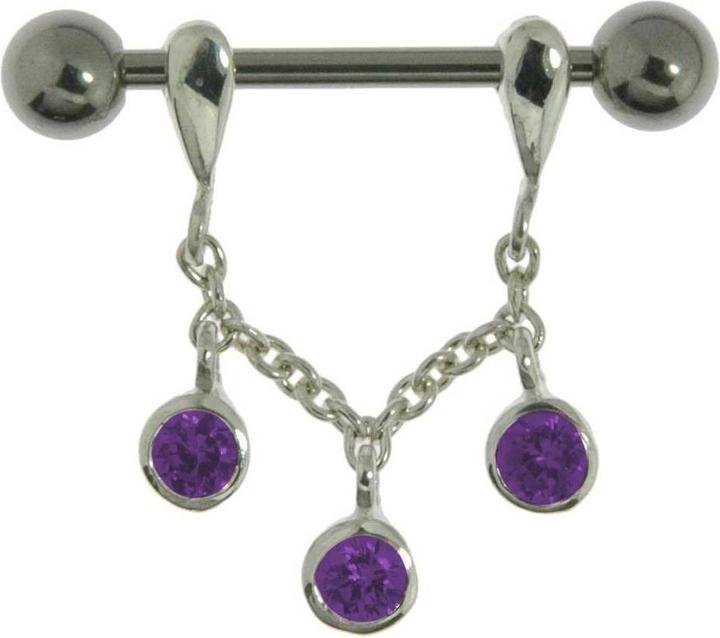 Produktbild Bijouteria Brustpiercing (Chirurgenstahl 316L, Kristall, Silber 925)