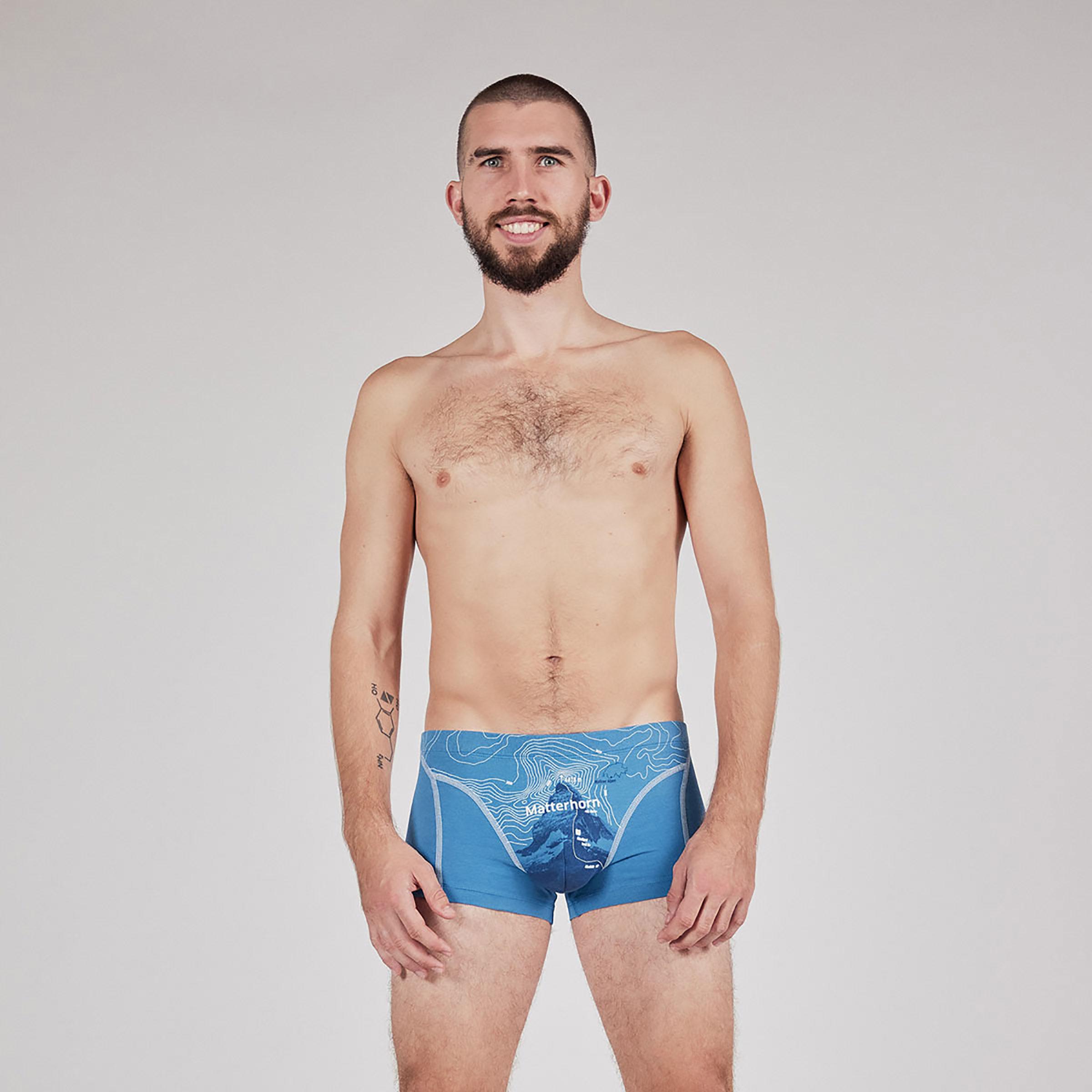 Thumbnail - Ein schöner Fleck Erde, Herren, Unterhosen, Matterhorn, Blau, (S)