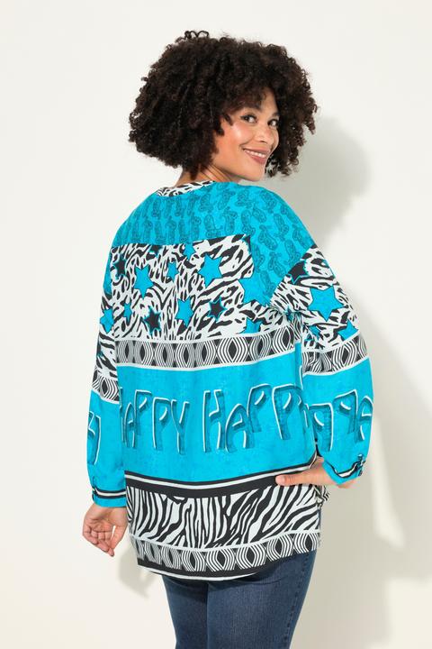 Produktbild Angel of Style Bluse, A-Linie, Happy Mustermix, Langarm (50)