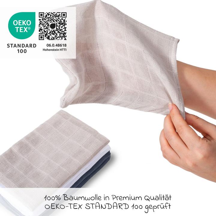 Image du produit Makian Gants de toilette et flanelles pour bébé Gants de toilette en gaze, paquet de 6, 15 x 20 cm -