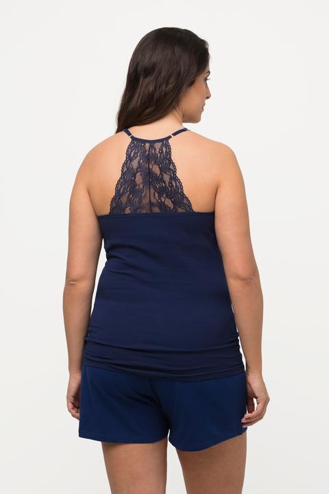 Immagine prodotto Ulla Popken Canottiera aderente con pizzo, spalline incrociate sul retro e scollo a V (50, 52)