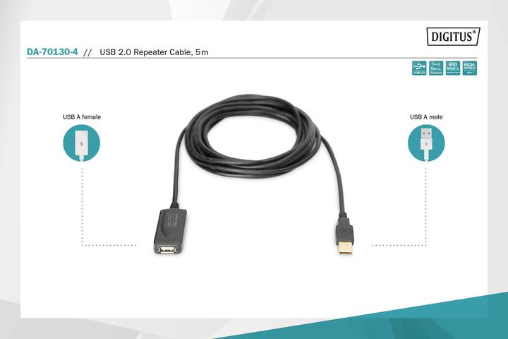 Immagine prodotto Digitus Repeater Kabel (5 m, USB 2.0)