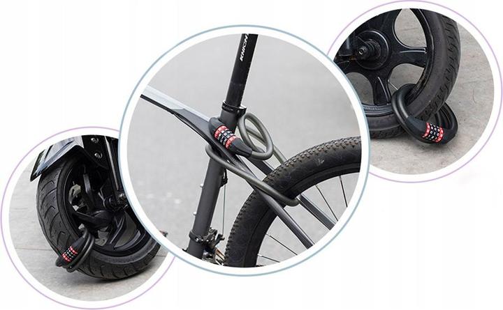 Produktbild Rockbros RKS507-1BK bicycle lock with combination 1.8 m - black