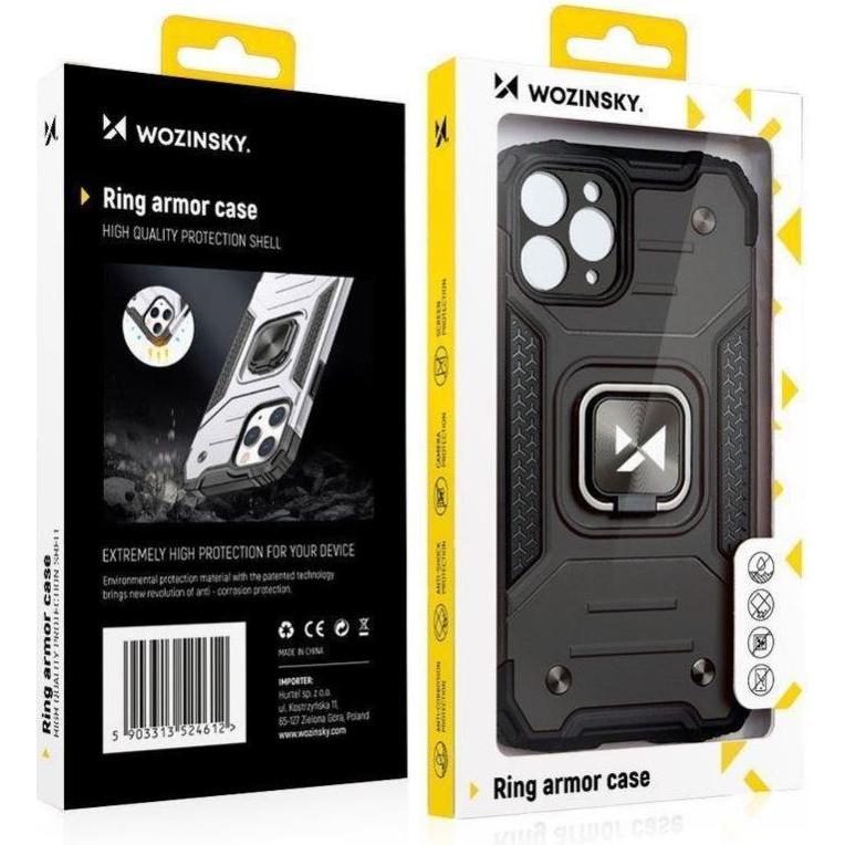 Thumbnail - Wozinsky Ring Armor case for iPhone 14 Pro armored cover magnetic holder ring silver (Apple iPhone 14 Pro), Smartphone H...