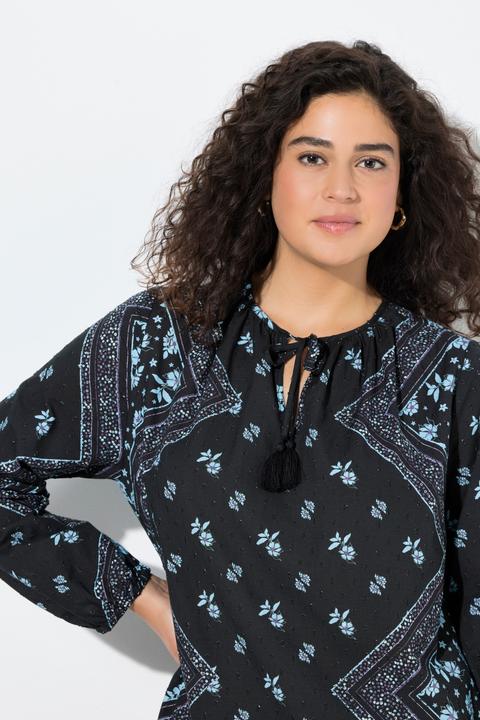 Produktbild Ulla Popken Bluse, A-Linie, Tunika-Ausschnitt, Langarm (58, 60)