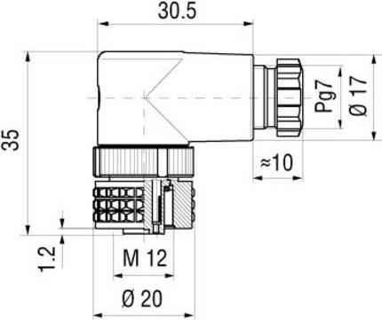Actual product image Hirschmann Black cable socket GDME 3020