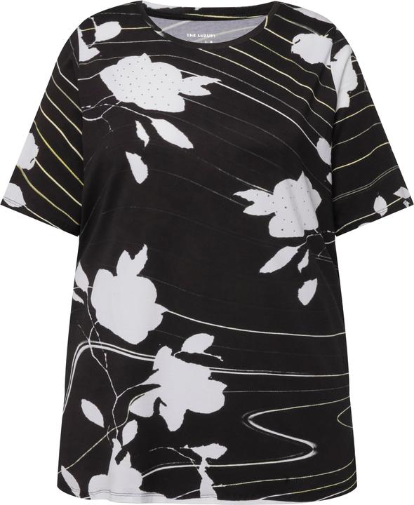 Image du produit Ulla Popken T-shirt en coton Pima. Décolleté rond et manches courtes. Silhouette en A. (46, 48)