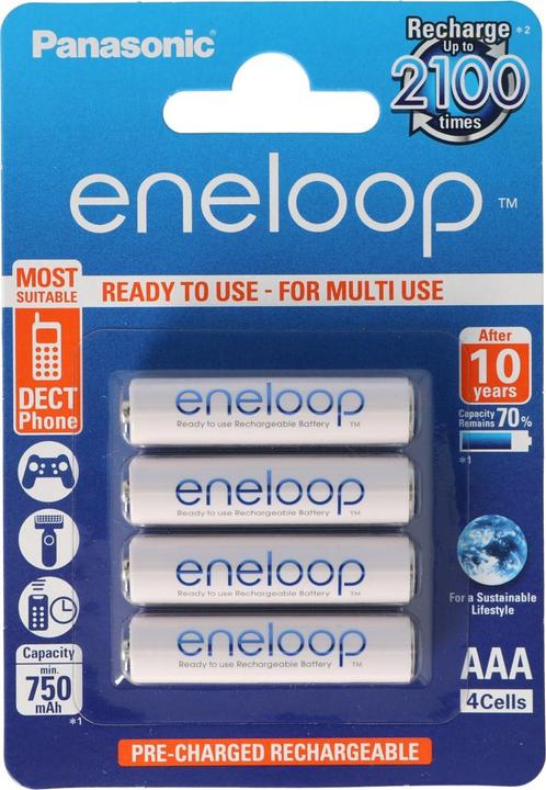 Immagine prodotto Panasonic Eneloop AAA, batterie ricaricabili Micro, con AccuCell BOX10 (10 pz., AAA / LR03 / Micro / R03 / AM4 / MN2400 / KR03, 800 mAh)