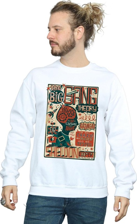 Actual product image Big Bang Theory Mens Infographic Poster Cotton Sweatshirt (S)