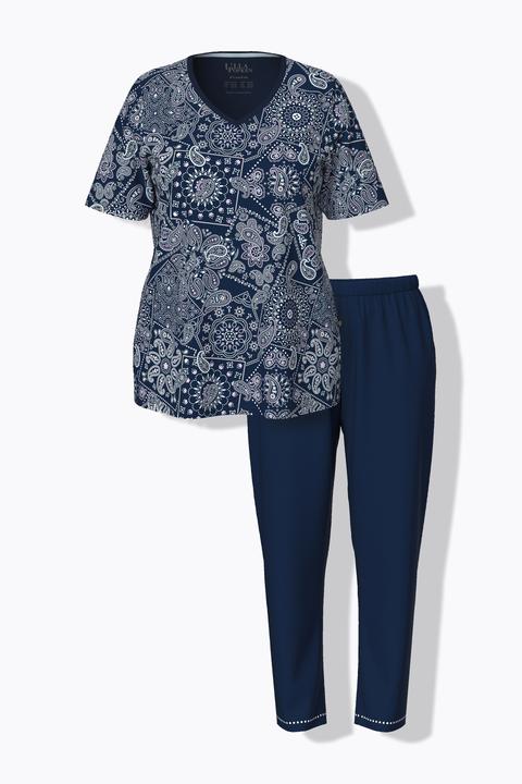 Produktbild Ulla Popken Pyjama, V-Ausschnitt, Halbarm, Taschen (54, 56)