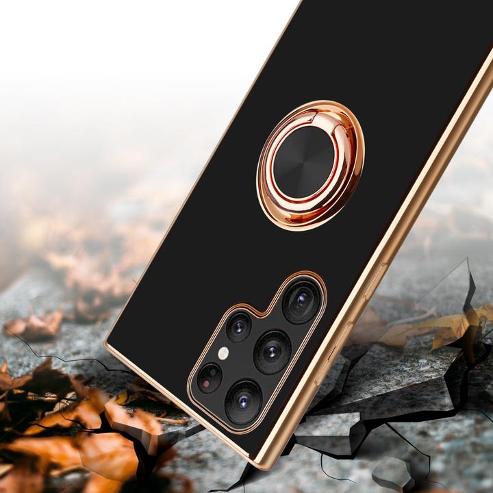 Produktbild Cadorabo Hülle für Samsung Galaxy S22 ULTRA im TPU mit Kameraschutz und Ring LM089 Style (Samsung Galaxy S22 Ultra)
