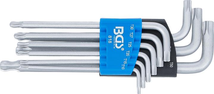 Actual product image BGS L-Type Wrench Set T-Star (for Torx) with Ball Head T10 - T50 9 pcs. (T-section)