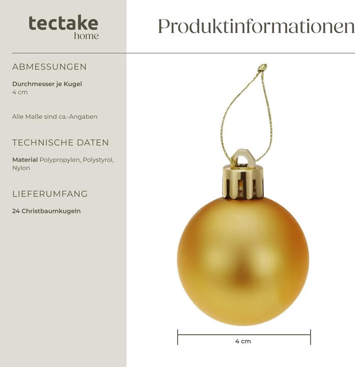 Actual product image tectake Christmas baubles (24-part)
