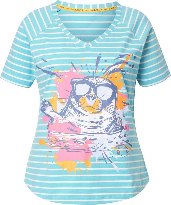 Immagine prodotto Laurasøn T-shirt a righe con scollo a V e mezze maniche (44, 46)