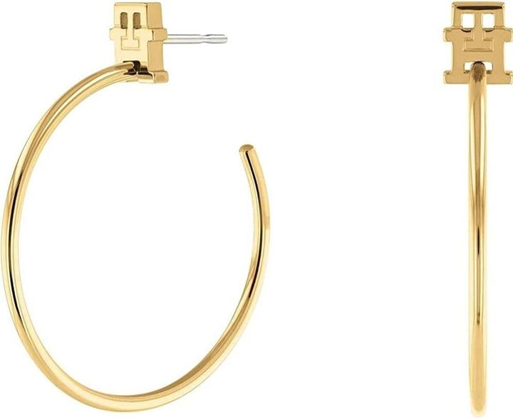 Actual product image Tommy Hilfiger MódnÃ pozlacené náušnice kruhy Monogram 2780720 (Stainless steel)