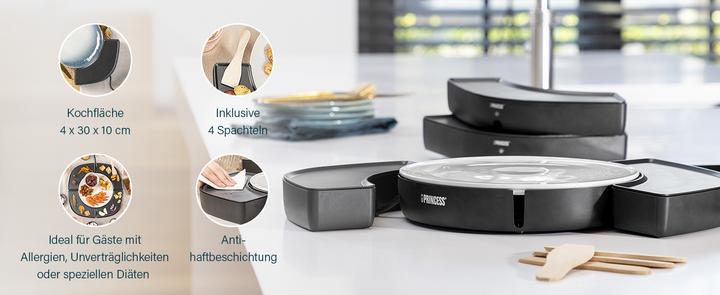 Produktbild Princess 103070 Dinner4all Circle - 4 einzelne Grillplatten - 4 x 250 W – Inklusive Spatel