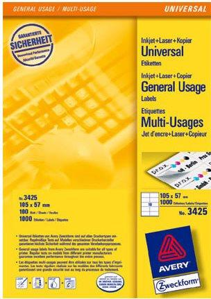 Actual product image Avery Universal Labels