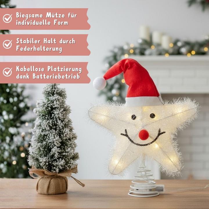 Image du produit Hermex Christbaumspitze LED-Stern Weihnachtsbaumschmuck Weihnachtsdeko (1-pièce)