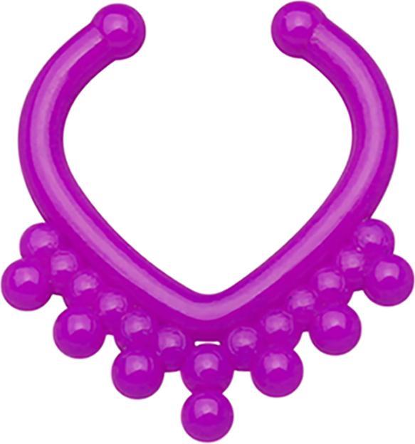 Produktbild Star Piercing Fake Septum mit Kugel in Dreiecksform violett (Kunststoff, ohne Messing)