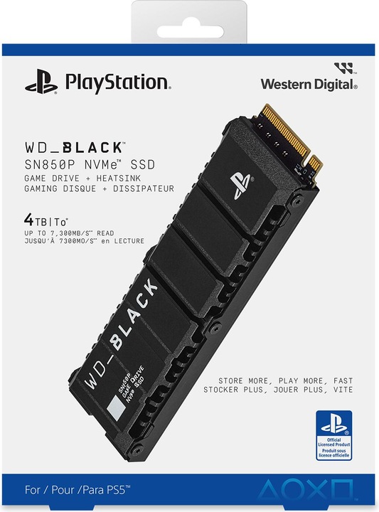 Produktbild WD Black SN850P mit Heatsink für PS5 (2000 GB, M.2 2280)
