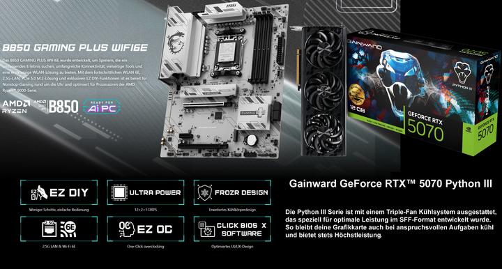 Produktbild schneller-PC Gaming PC RTX 5070 (2000 GB, 32 GB, AMD Ryzen 7 7800X3D, GeForce RTX 5070)