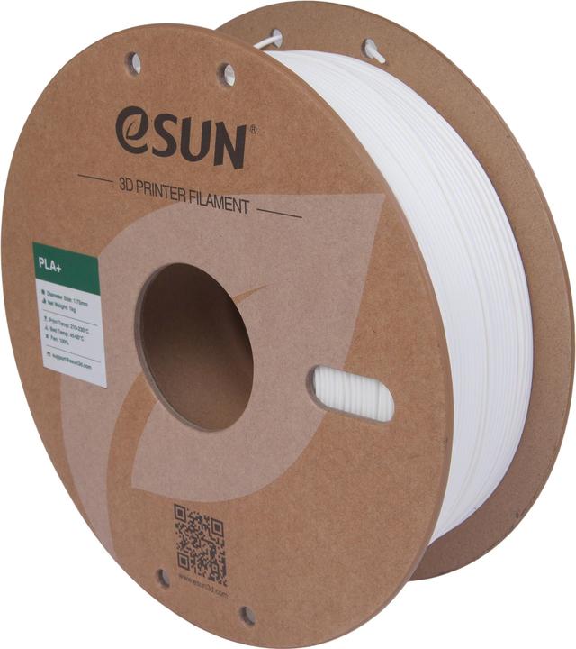 Produktbild eSUN PLA+ Milky Weiss Filament 1.75mm 1Kg (PLA+, 1.75 mm, 1000 g, Weiss)