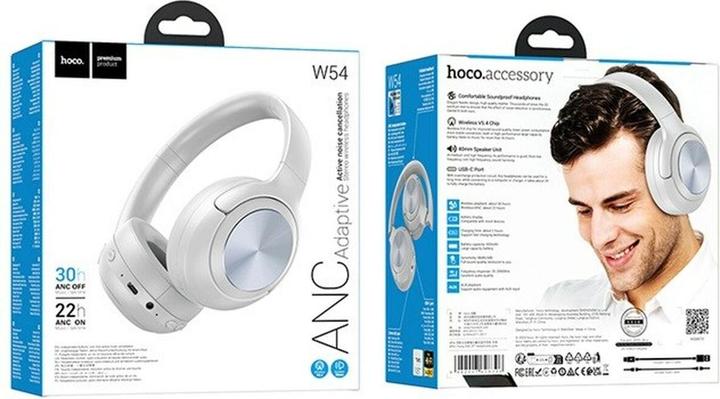 Image du produit Hoco Wireless headphones wireless headphones bluetooth ANC W54 gray (ANC, 528 h, Sans fil)