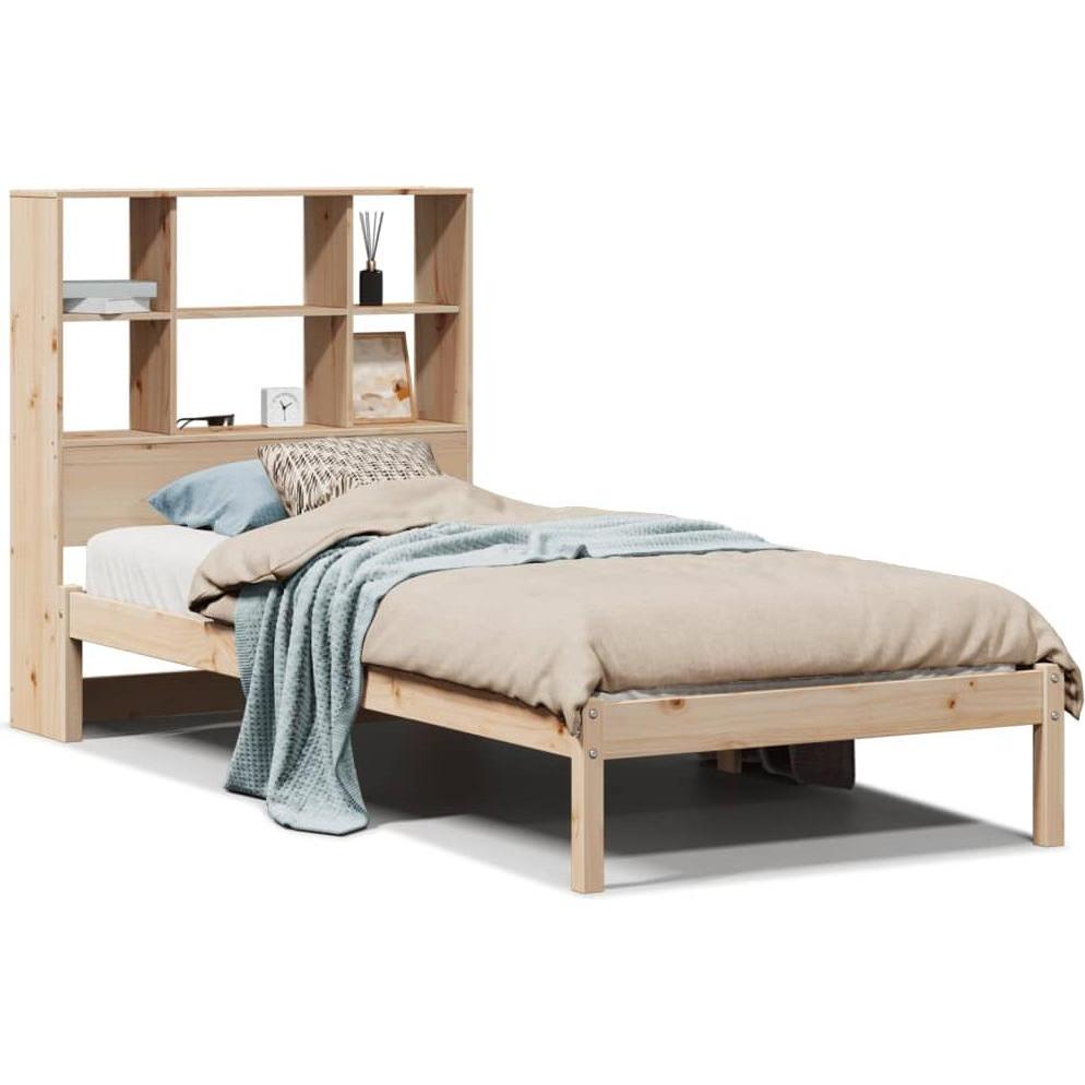 VidaXL, Bett, Bett mit Regal ohne Matratze Kiefer (100 x 200 cm)