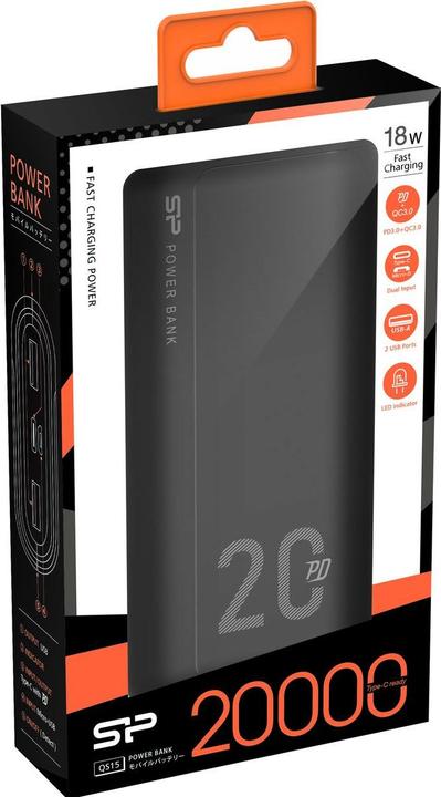Actual product image Silicon Power QS15 Powerbank (20000 mAh, 18 W, 74 Wh)
