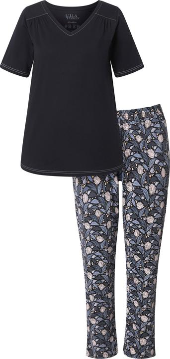 Actual product image Ulla Popken Geometric Leaf Print Two Piece Pajama Set (58)
