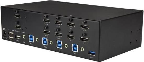 Produktbild StarTech KVM Switch HDMI 4 Port - 4K 30 Hz - KVM Extender für HDMI - KVM HDMI Umschalter