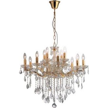 Thumbnail - Ideal lux, Pendelleuchte, FLORIAN Pendelleuchte E14 12-fach ⌀720mm dimmbar Gold 035611 (E14)