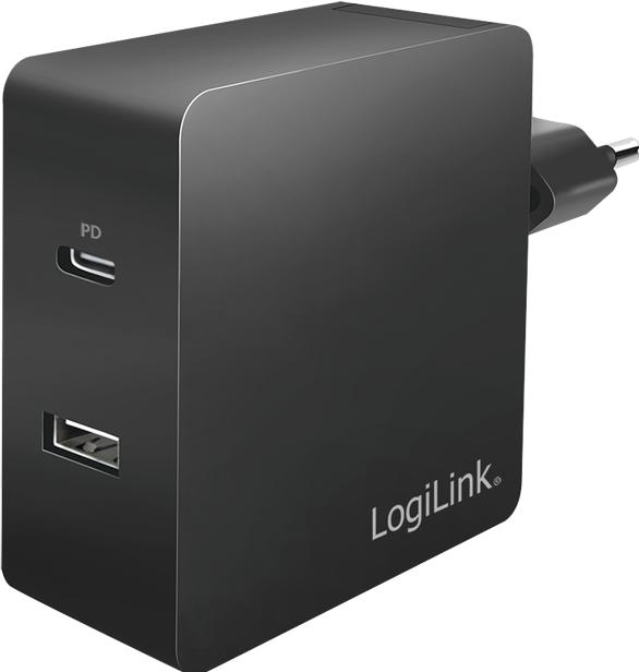 Produktbild LogiLink USB Steckdosenadapter (65 W, 2 Ports)