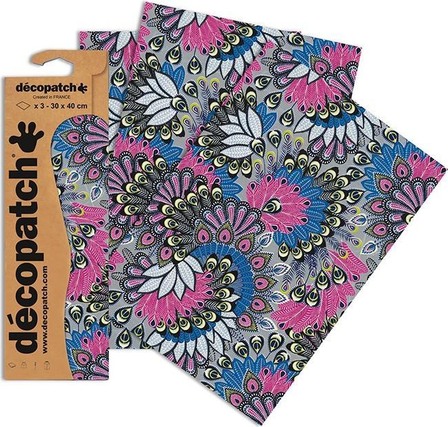 Immagine prodotto Décopatch Decopatch carta 3pcs 30x40cm fiori viola