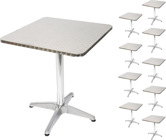 Produktbild Mendler 10x Alu-Bistrotisch, Tisch-Set Gartentisch, rechteckig 60cm (60 x 60 x 70 cm)