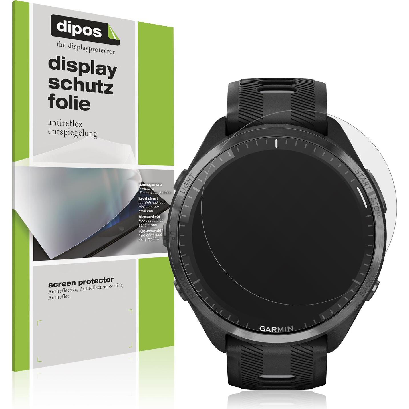 Dipos Schutzfolie Matt für Garmin Forerunner 965, Smartwatch Schutzfolie, Transparent