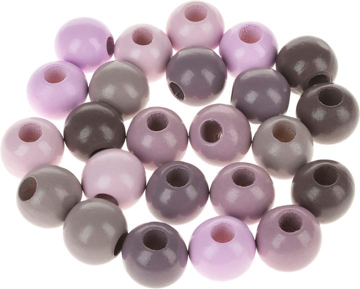 Actual product image Rico Design Wooden beads macramé pink tones, 24 pieces