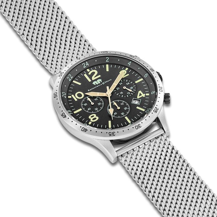 Actual product image Men's chronograph Flight Captain stainless steel silver - 34120 (Chronograph, 43.80 mm)