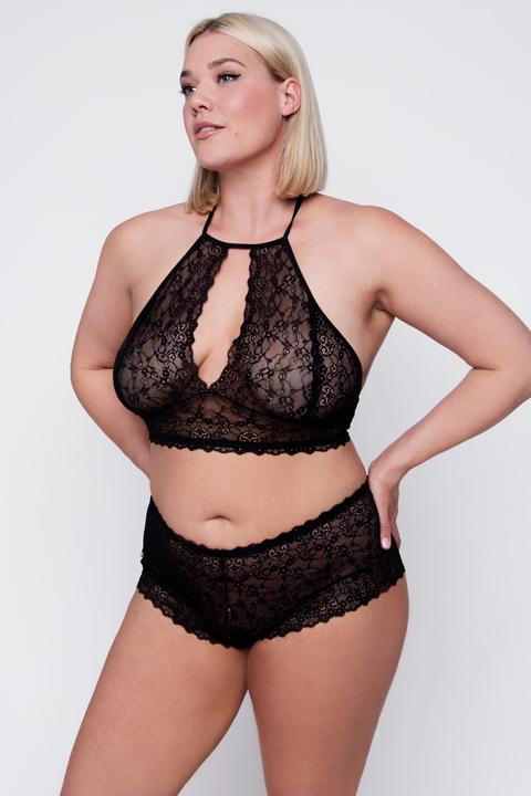 Immagine prodotto Ulla Popken Bralette con pizzo e allacciatura sulla nuca (60 H)