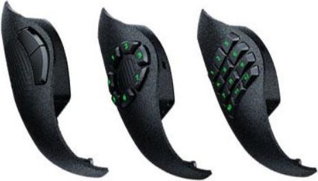 Produktbild Razer Naga Trinity MMO, högerhand, Optisk, USB, 16000 DPI, 120 g, Svart, Grön (Kabelgebunden)