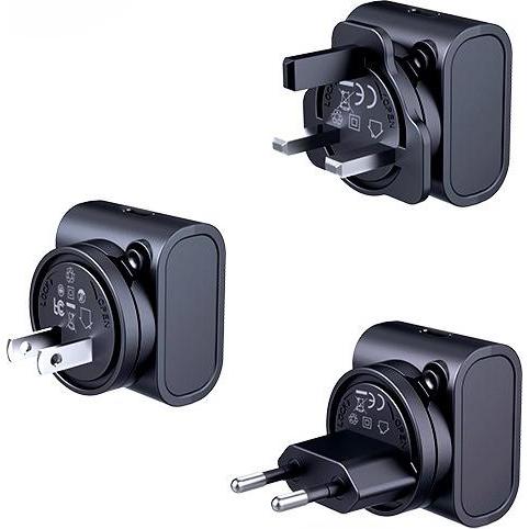 Remax 30W GaN Ladegerät mit EU/US/UK Adapter (30 W), Caricatore USB, Nero