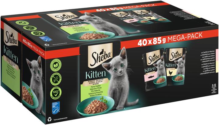 Produktbild Sheba Kitten Sauce (Welpe + Kitten, 40 Stk., 3400 g)